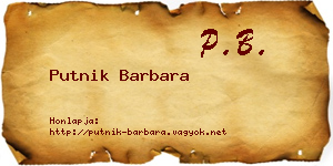 Putnik Barbara névjegykártya